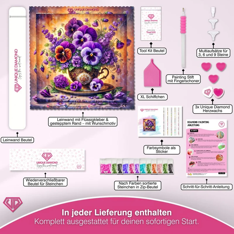 5D Diamond Painting – Blütenpracht der Stiefmütterchen