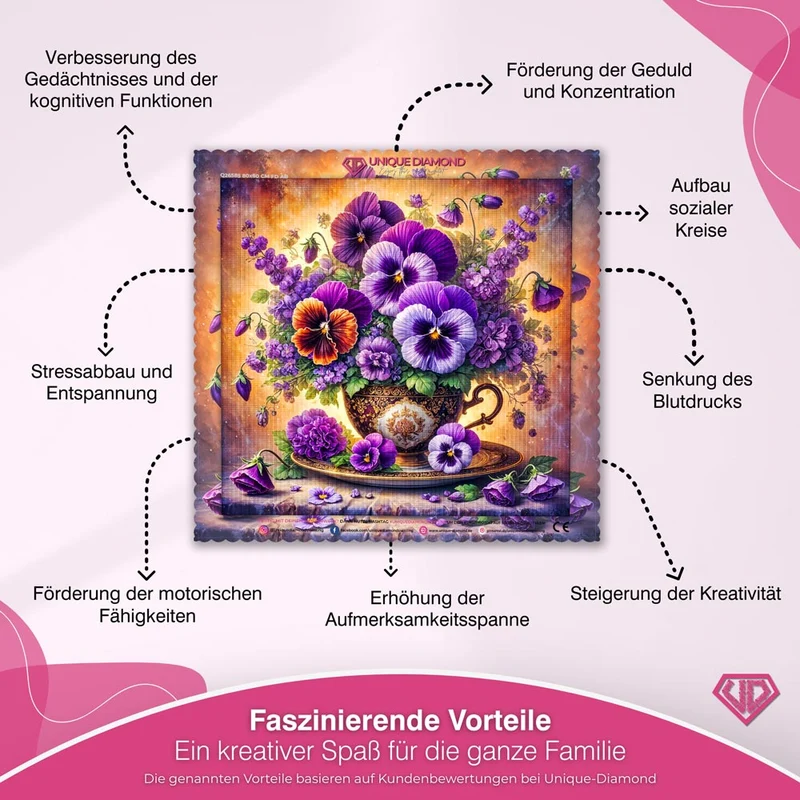 5D Diamond Painting – Blütenpracht der Stiefmütterchen