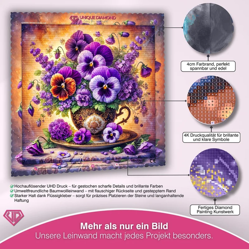 5D Diamond Painting – Blütenpracht der Stiefmütterchen