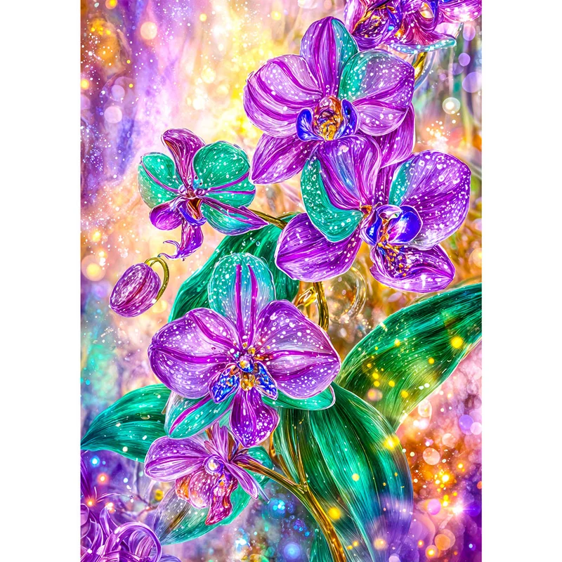 5D Diamond Painting – Orchideenlicht der Fantasie