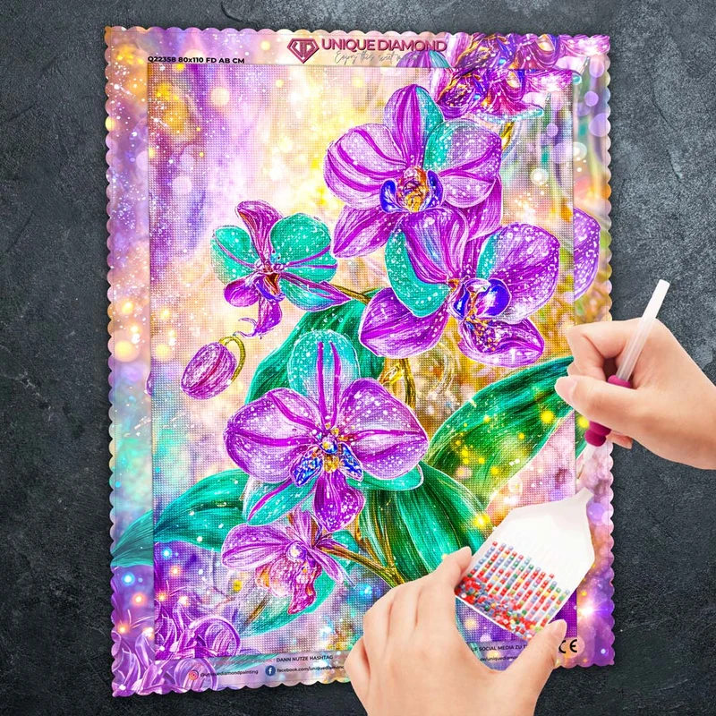 5D Diamond Painting – Orchideenlicht der Fantasie
