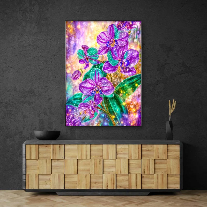 5D Diamond Painting – Orchideenlicht der Fantasie