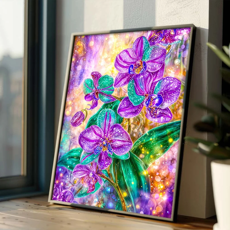 5D Diamond Painting – Orchideenlicht der Fantasie