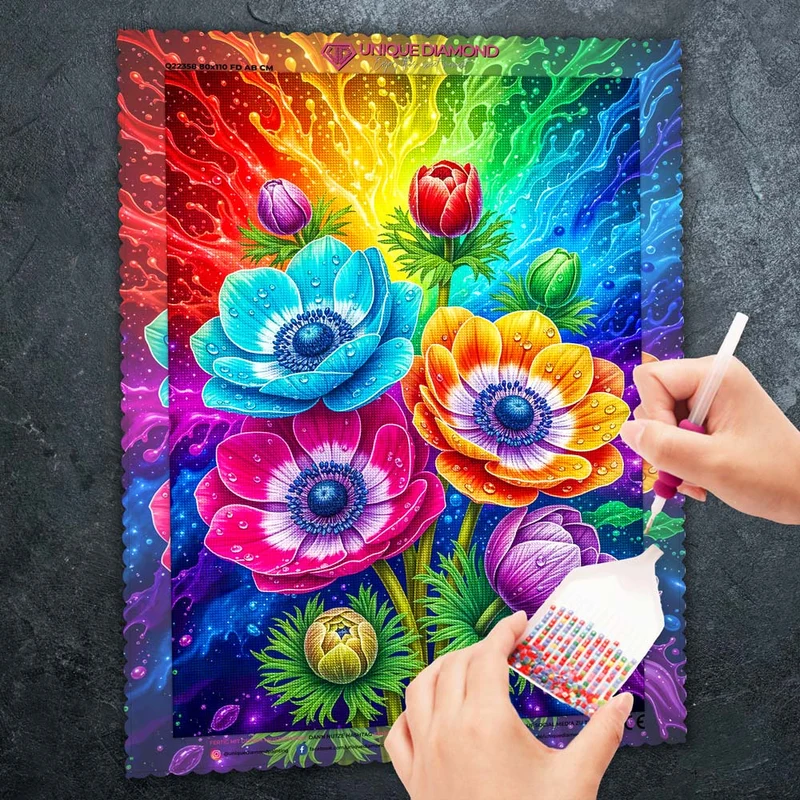 5D Diamond Painting – Farbexplosion der Anemonen