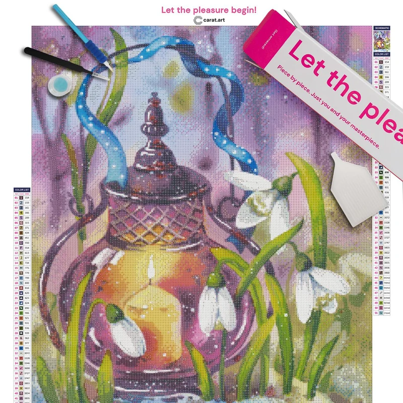 Diamond Painting - Anna Petunova - Lantern with snowdrops