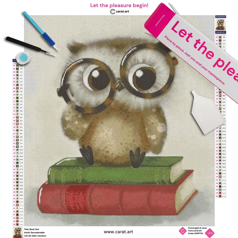 Diamond Painting - Sannadorable - Book Owl
