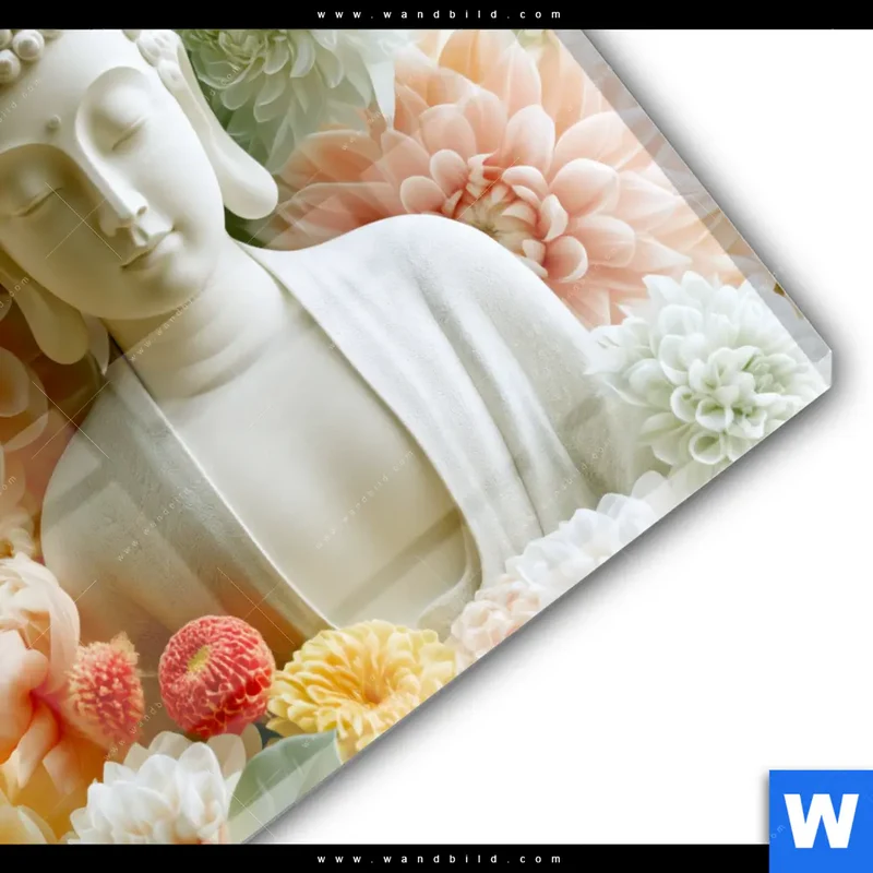 Acrylglasbild | Buddha im Blütenglück | Rund