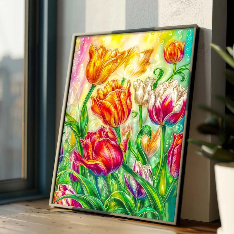 5D Diamond Painting – Frühlingspoesie der Tulpen
