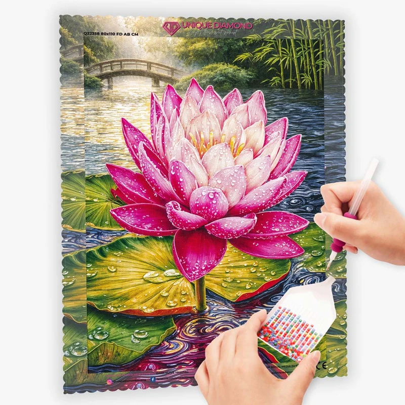 5D Diamond Painting – Lotuszauber im Morgenlicht