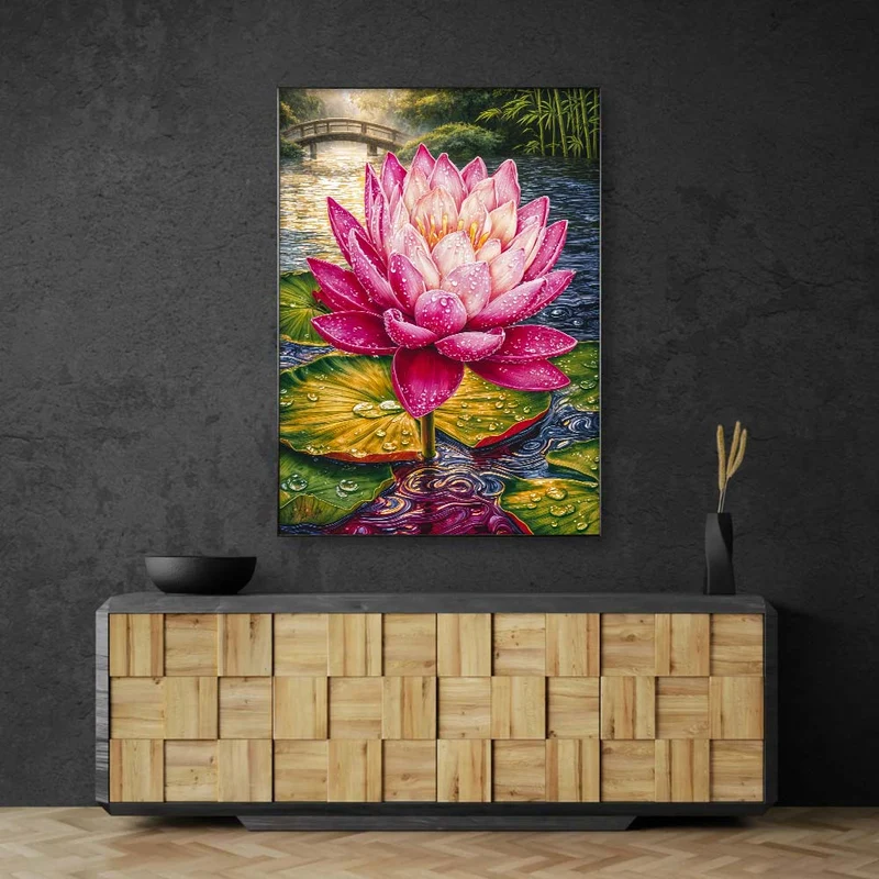 5D Diamond Painting – Lotuszauber im Morgenlicht