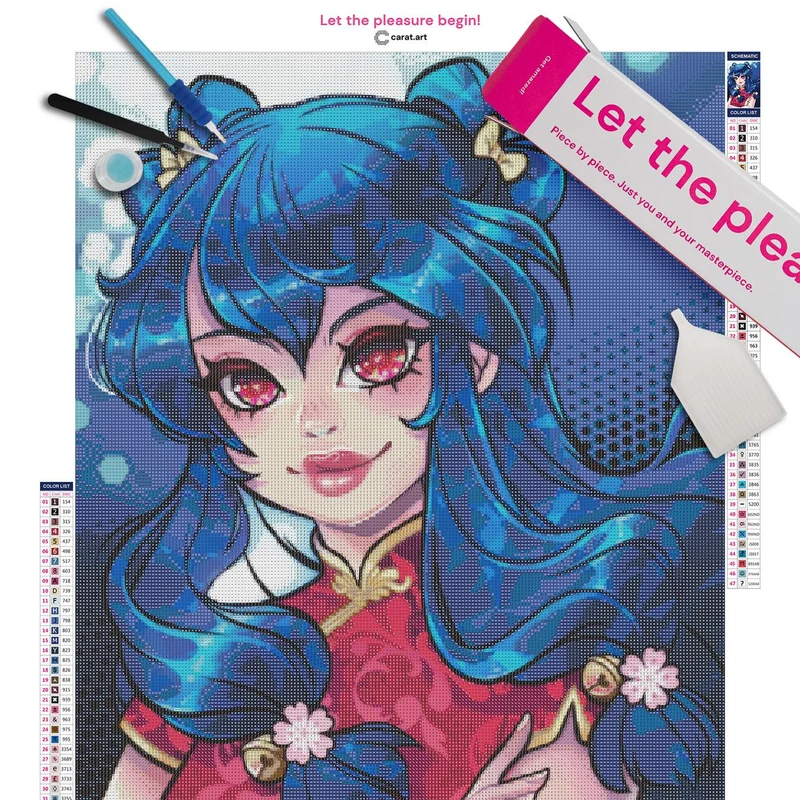 Diamond Painting - Mahou.Shoujo - Blue Hair Girl