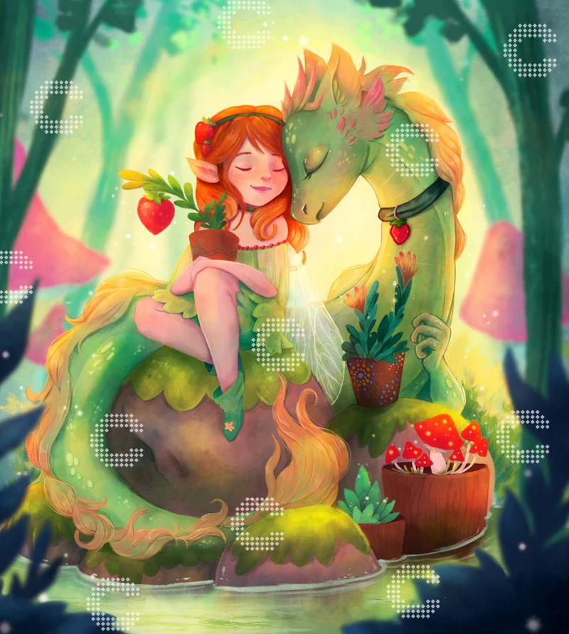 Diamond Painting - Franziska Detlefsen - Strawberry Fairy