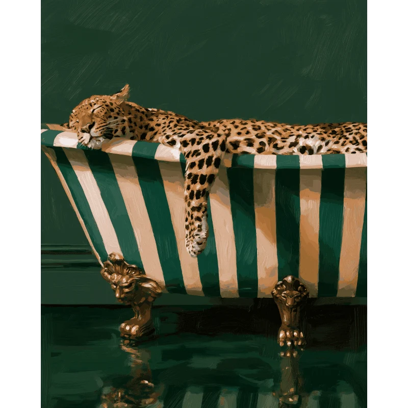 Entspanntes Leopardenbad