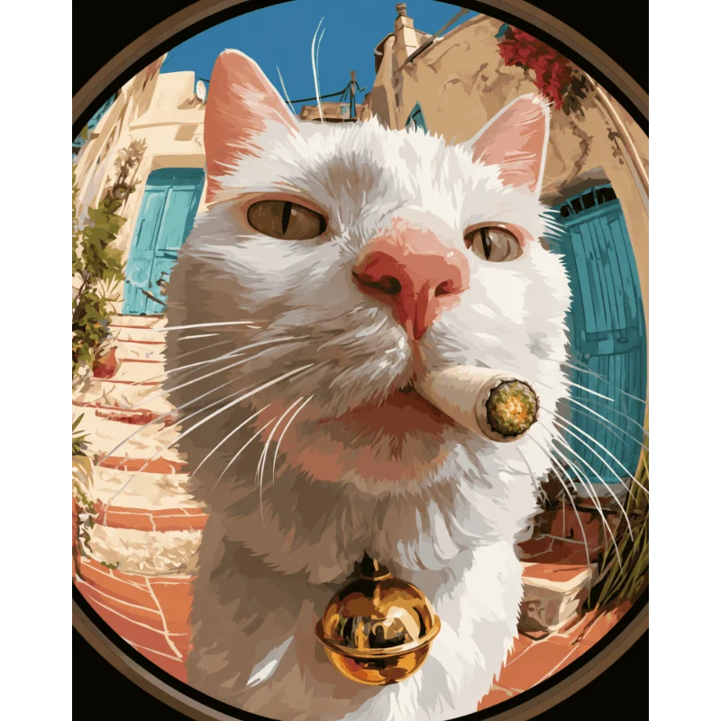 Eine Katze in der Höhe