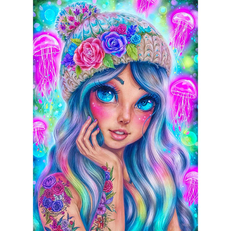 5D Diamond Painting – Medusenmagie und Regenbogenhaar