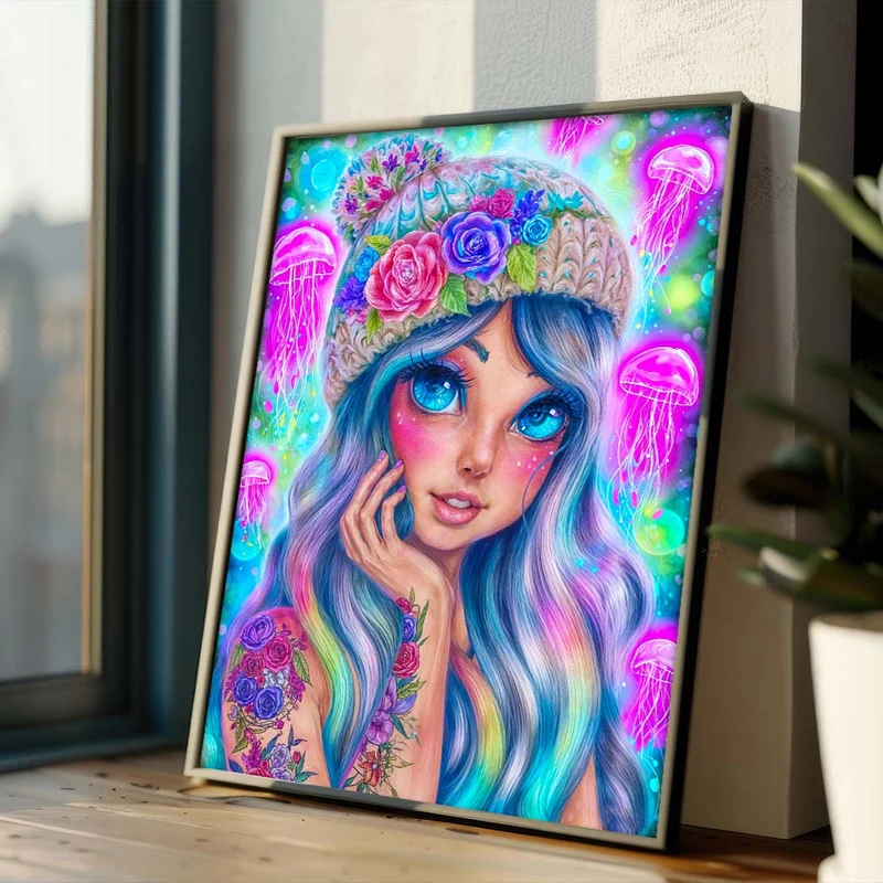 5D Diamond Painting – Medusenmagie und Regenbogenhaar