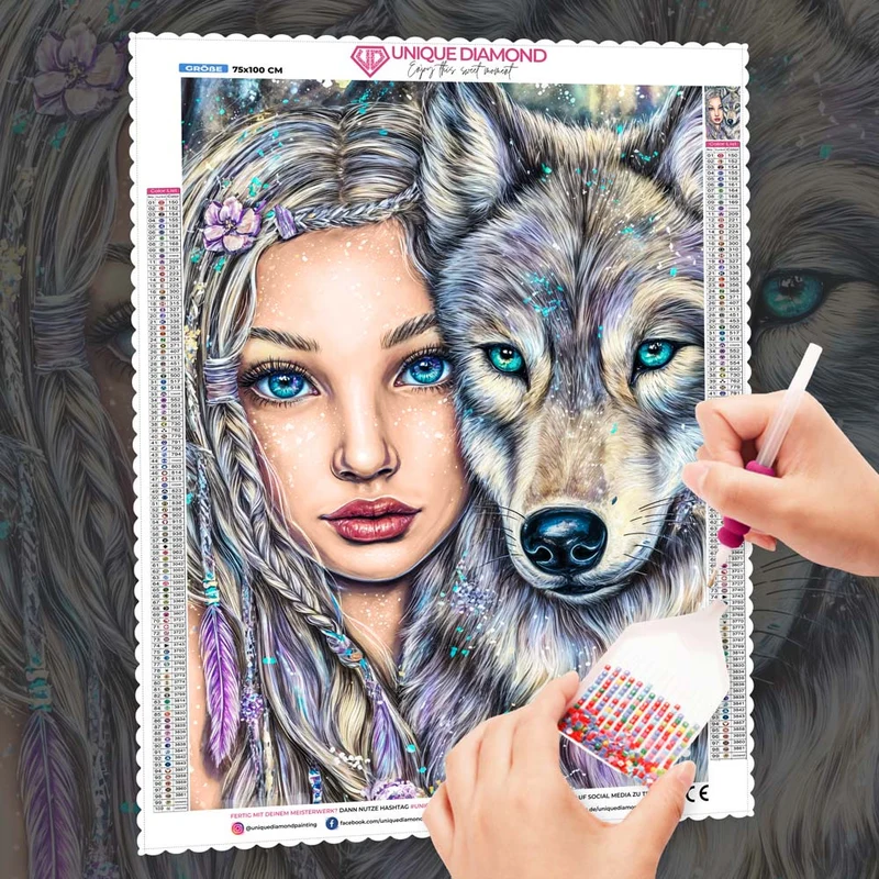 5D Diamond Painting – Seelenblick des Wolfes