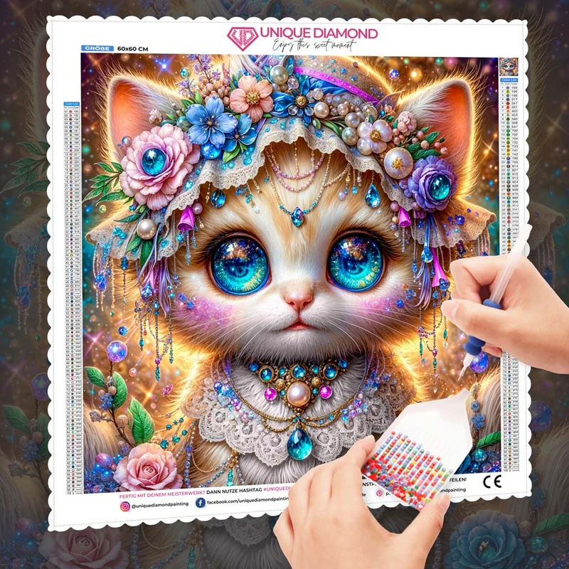 5D Diamond Painting – Sternenblick der Juwelenkatze