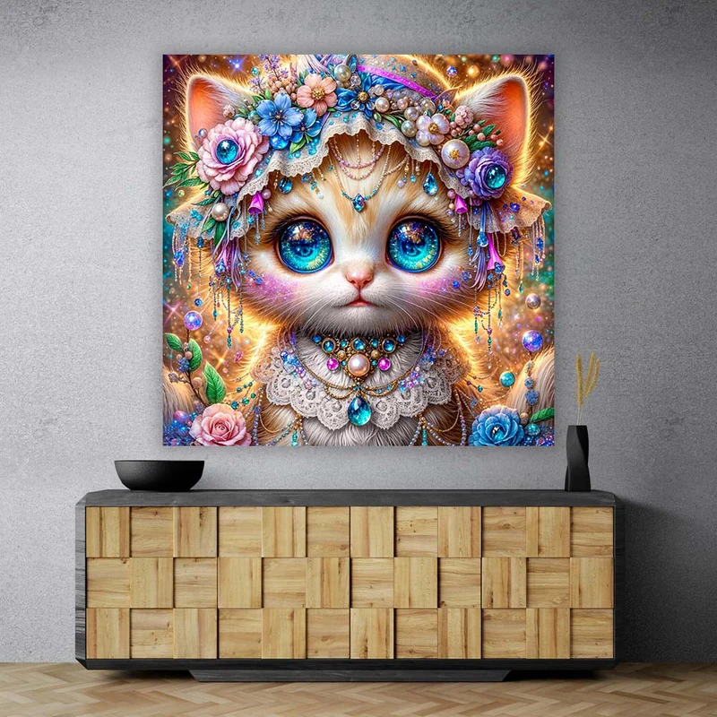5D Diamond Painting – Sternenblick der Juwelenkatze