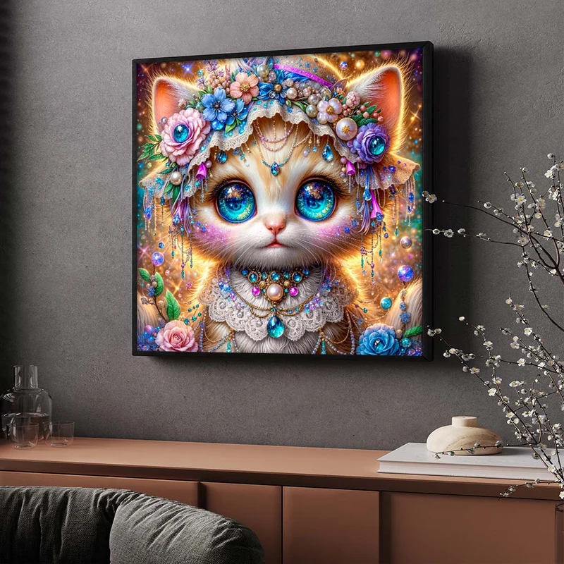 5D Diamond Painting – Sternenblick der Juwelenkatze