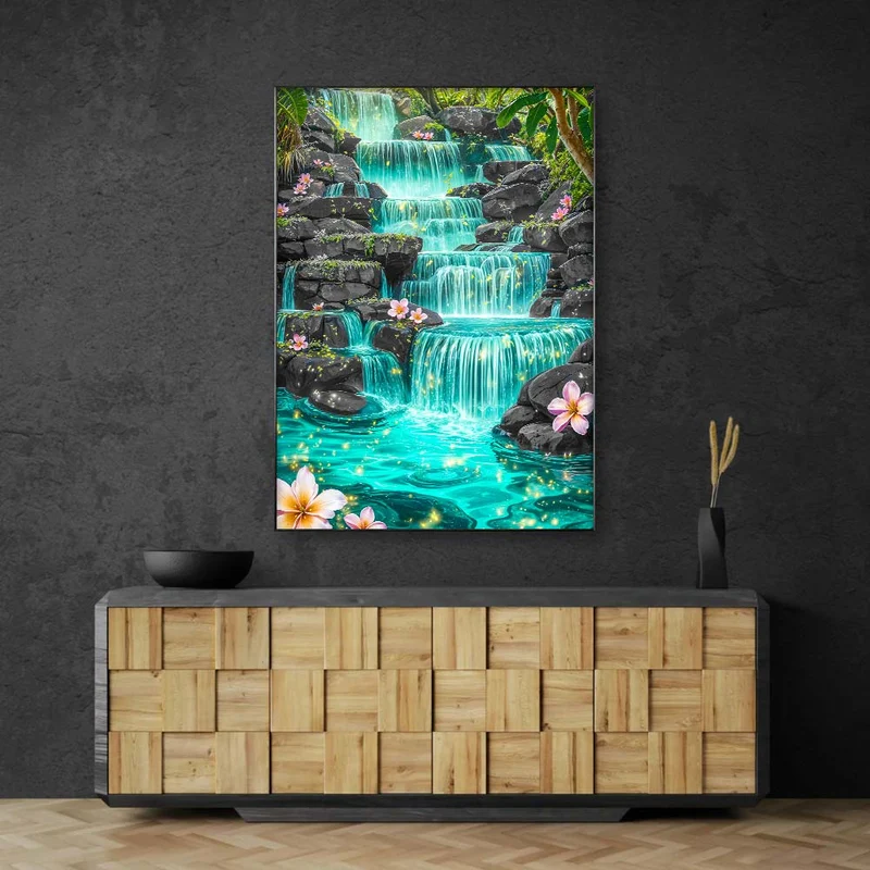 5D Diamond Painting – Smaragdquelle der Tropen
