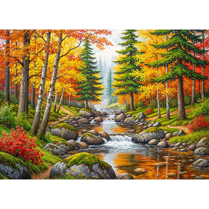 5D Diamond Painting – Fluss der Farbenpracht