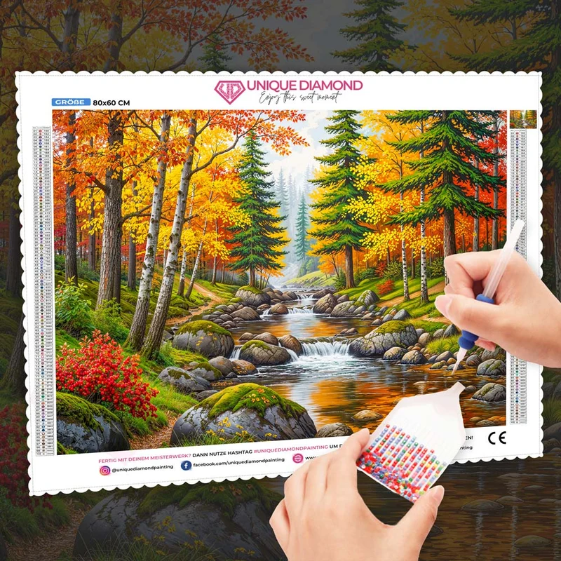 5D Diamond Painting – Fluss der Farbenpracht