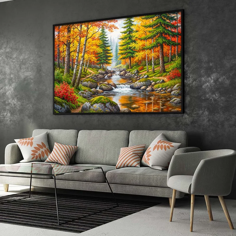 5D Diamond Painting – Fluss der Farbenpracht