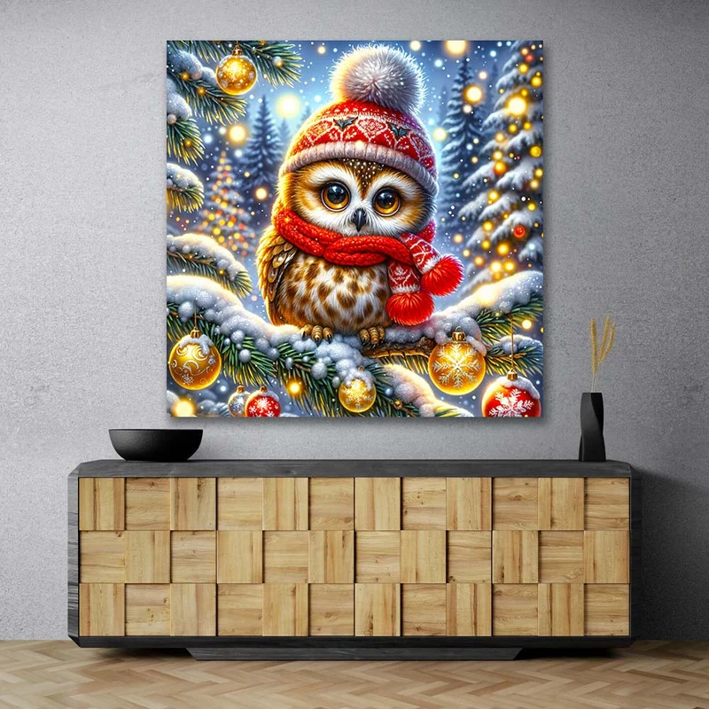 5D Diamond Painting – Eulchen Finni im Lichterwald