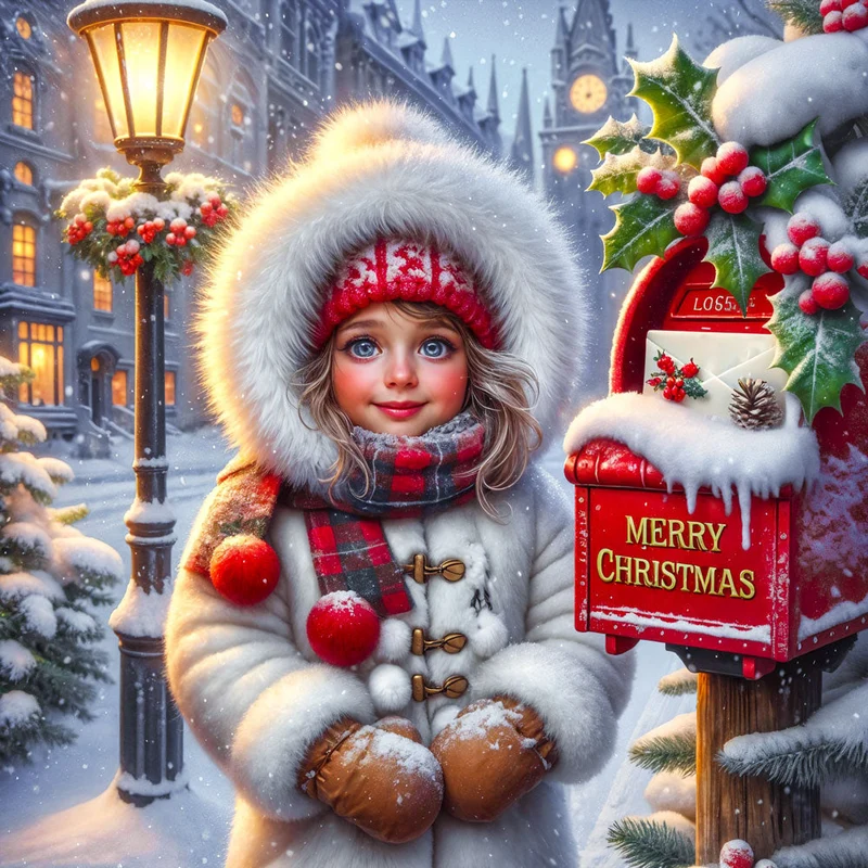 5D Diamond Painting – Lina Winterherz & der Wunsch an den Weihnachtsmann