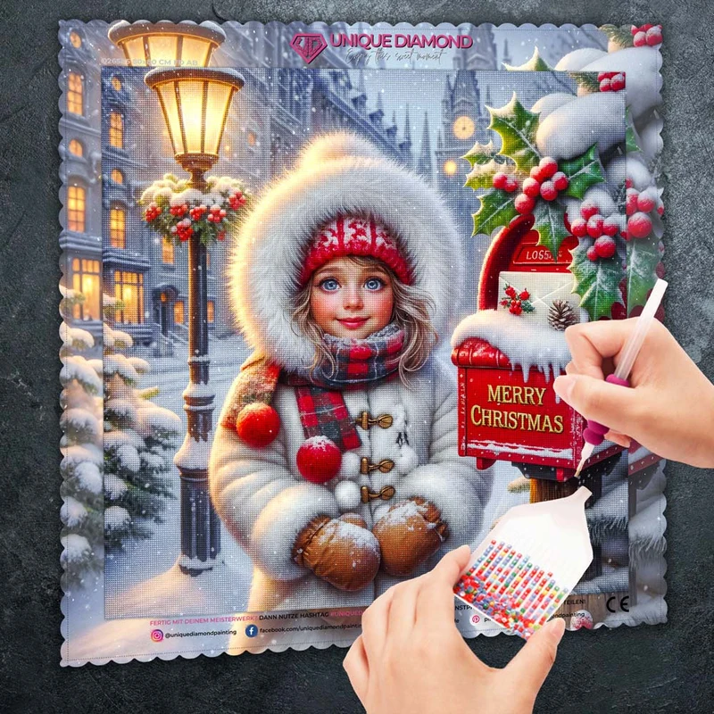 5D Diamond Painting – Lina Winterherz & der Wunsch an den Weihnachtsmann