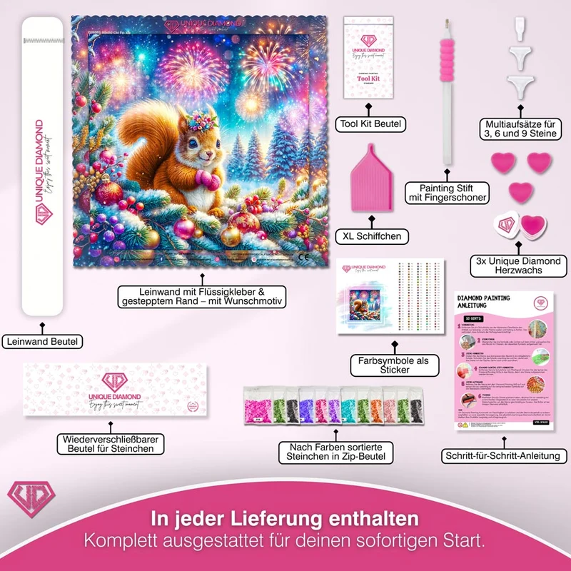 5D Diamond Painting – Funkelpfötchen & das Silvesterwunder