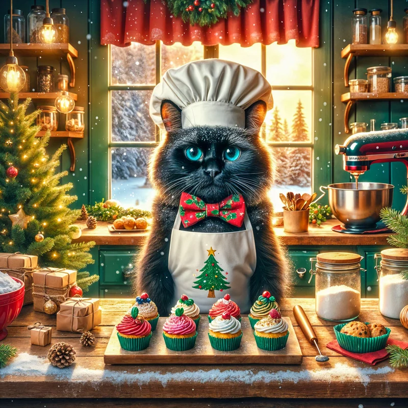 5D Diamond Painting – Kater Cookie & das Weihnachtswunder
