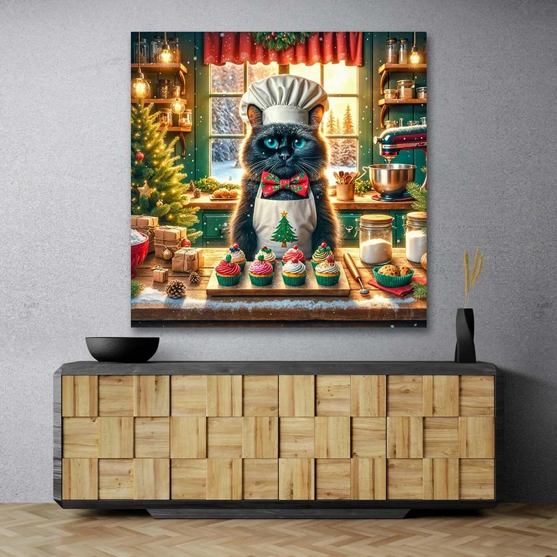 5D Diamond Painting – Kater Cookie & das Weihnachtswunder