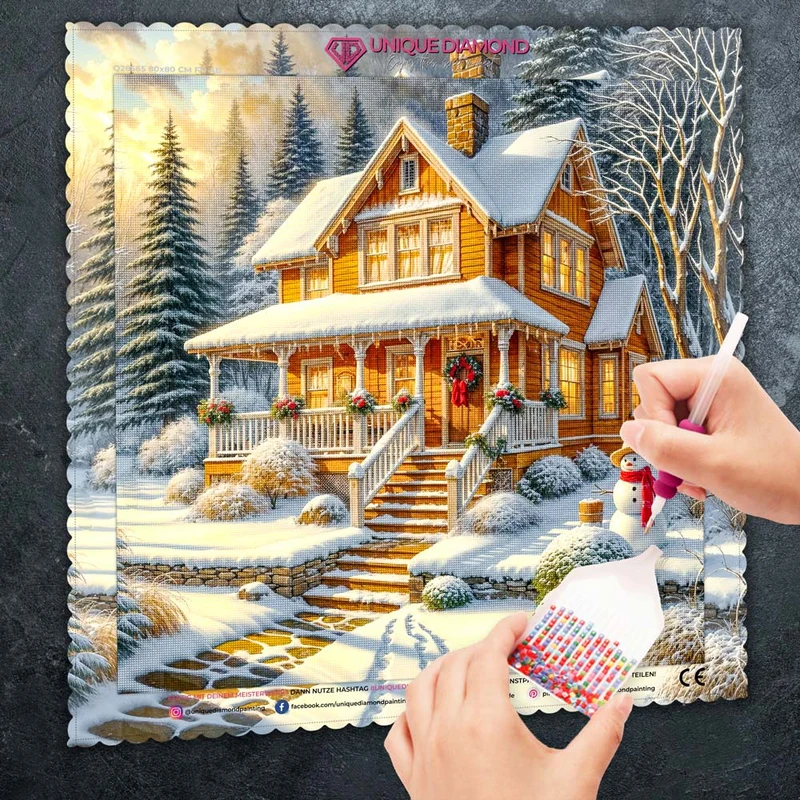 5D Diamond Painting – Wintertraum am Waldrand