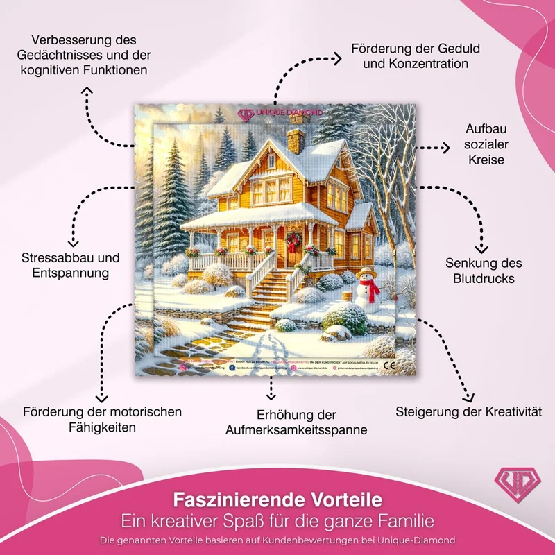 5D Diamond Painting – Wintertraum am Waldrand