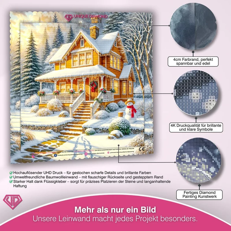 5D Diamond Painting – Wintertraum am Waldrand