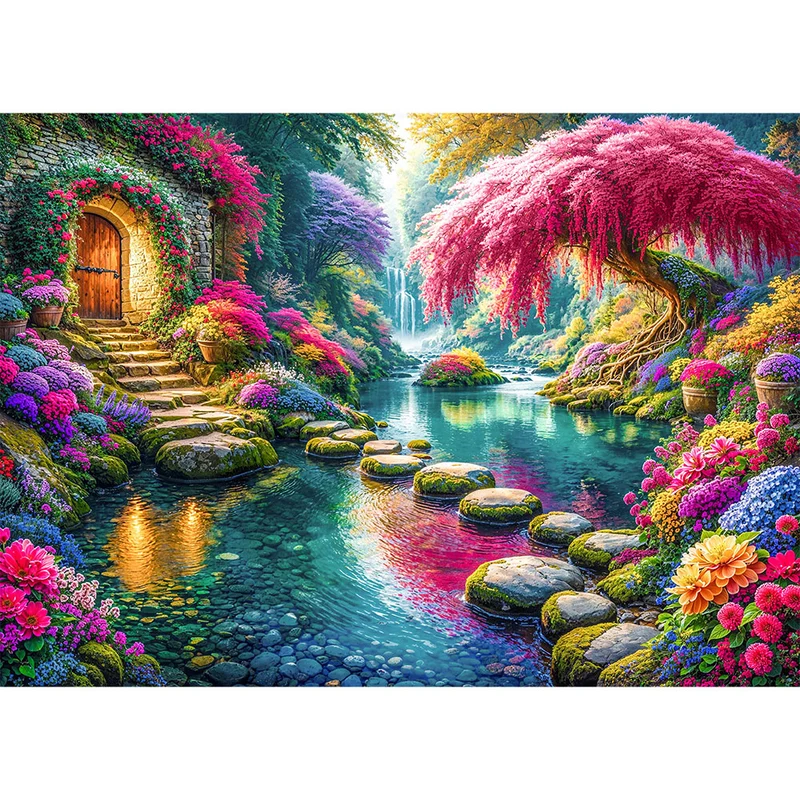 5D Diamond Painting – Das verborgene Blütenparadies