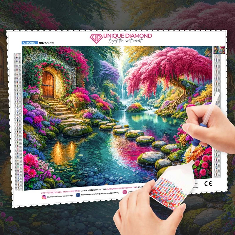 5D Diamond Painting – Das verborgene Blütenparadies