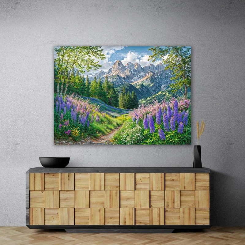 5D Diamond Painting – Alpenpoesie im Blütental