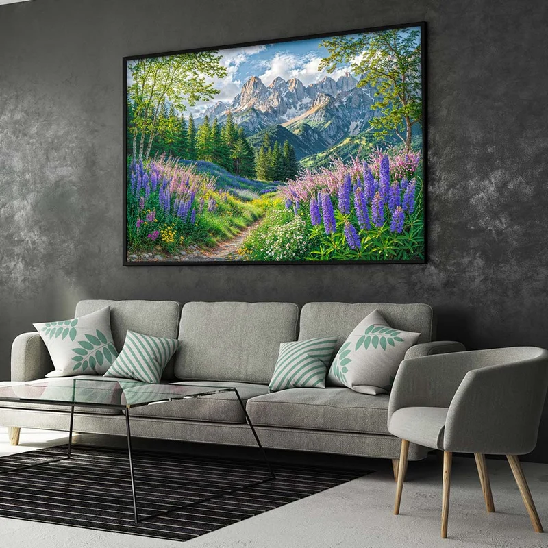 5D Diamond Painting – Alpenpoesie im Blütental