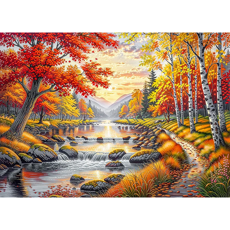 5D Diamond Painting – Herbstflüstern am Fluss