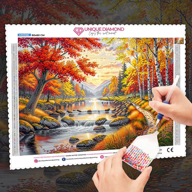 5D Diamond Painting – Herbstflüstern am Fluss
