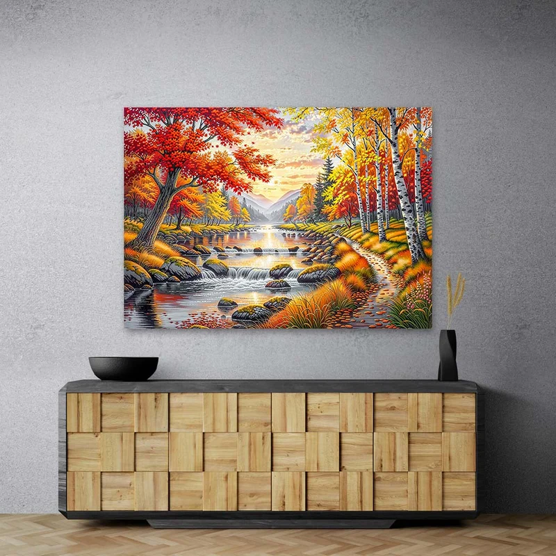 5D Diamond Painting – Herbstflüstern am Fluss