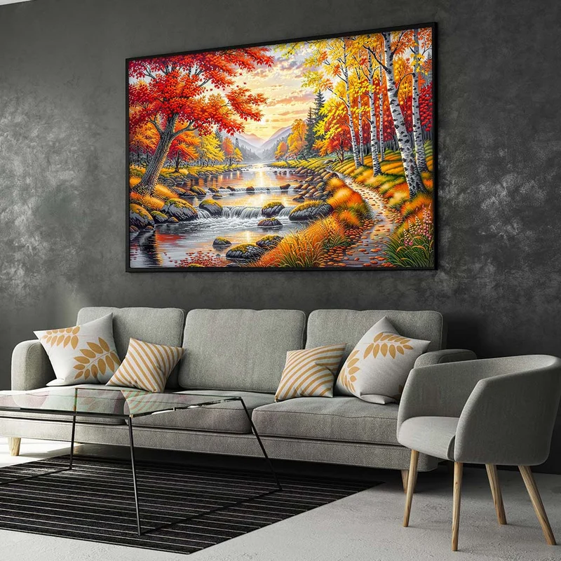 5D Diamond Painting – Herbstflüstern am Fluss