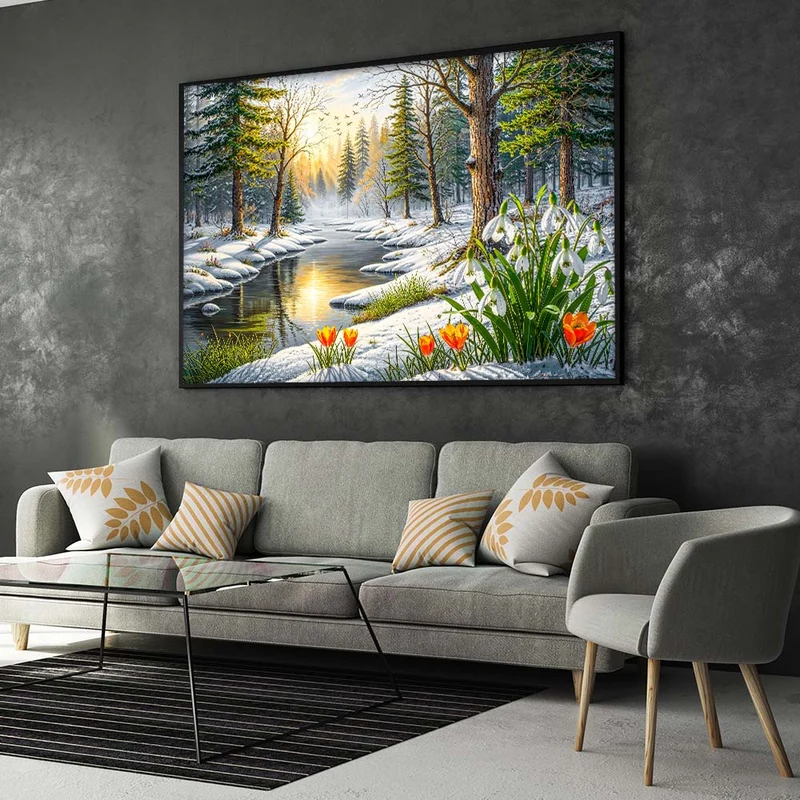 5D Diamond Painting – Frühlingsflüstern im Winterwald