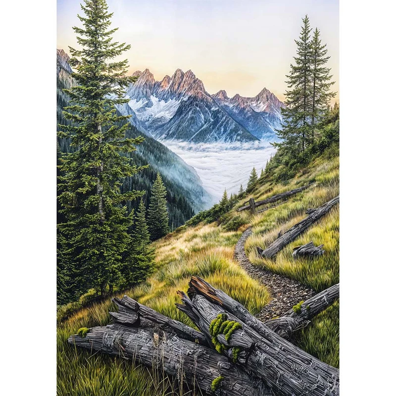 5D Diamond Painting – Stille über dem Wolkenmeer