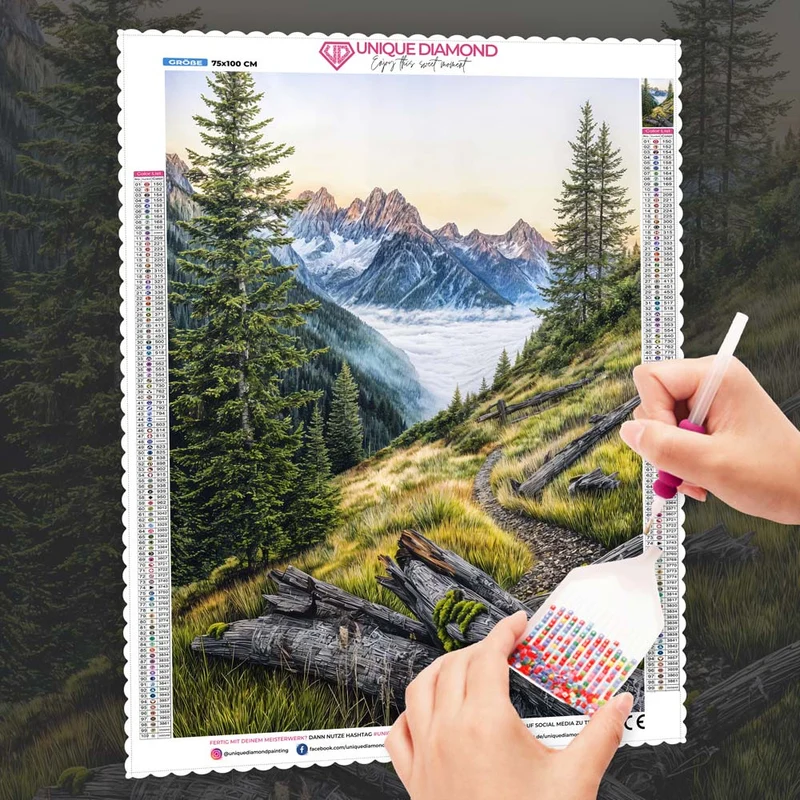 5D Diamond Painting – Stille über dem Wolkenmeer