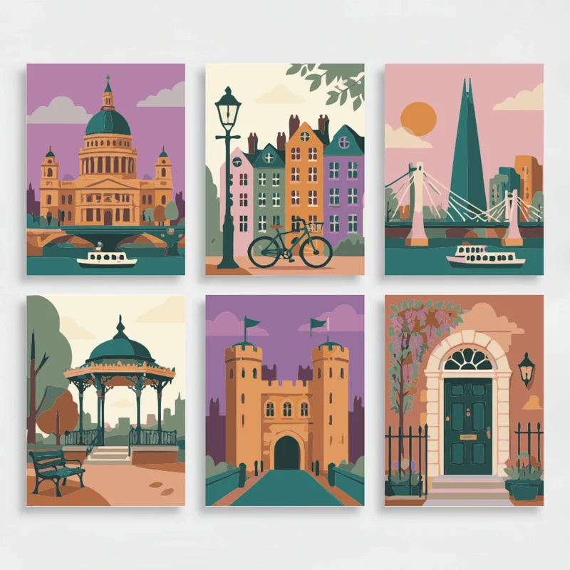 London Icons Collection - Mini Paint by Numbers Set
