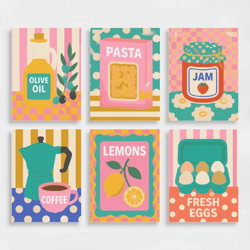 Kitchen Pantry Pop Art - Mini Paint by Numbers Set